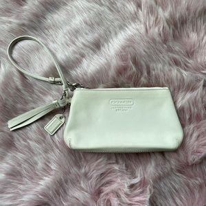 White Coach Wristlet with Tassle